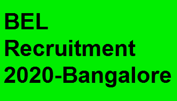 BEL Recruitment 2020-Bangalore