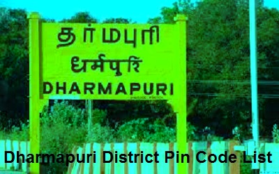 Dharmapuri District Pin Code List