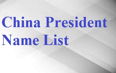 China President Name List