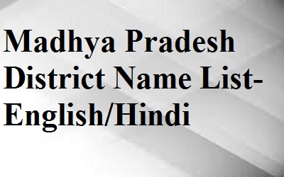 Madhya Pradesh District List