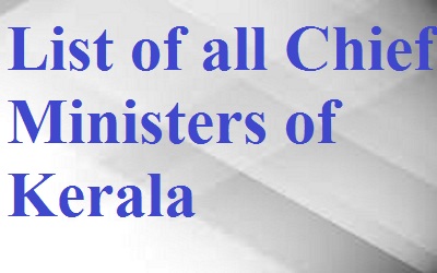 List of all Chief Ministers of Kerala